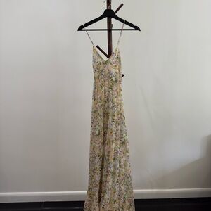 Mango Floral Maxi Dress with Spaghetti Straps